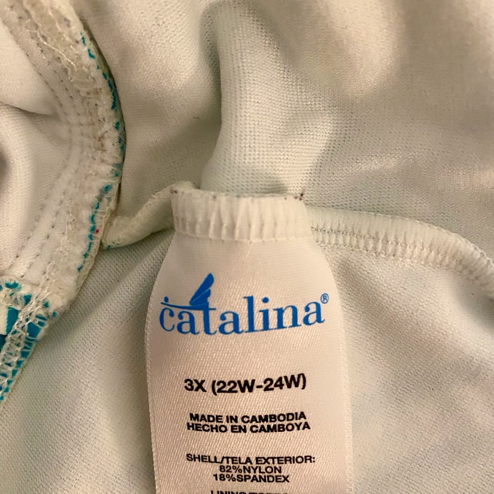 Teal and White Halter Top-Swim - Picture 3 of 3